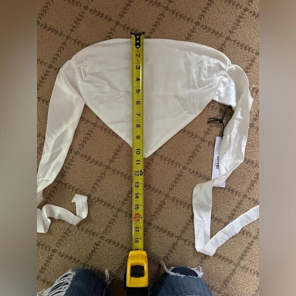 Tic Toc white scarf style satin crop top with back sash ties S NWT - Picture 4 of 8